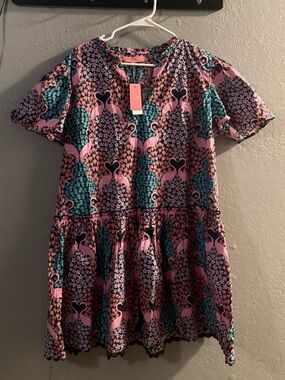 Patterned Short Sleeve Dress